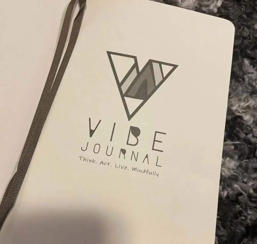 The Vibe Journal Mindfulness and Guided Meditation Brown Faux Leather Notebook - Picture 2 of 6